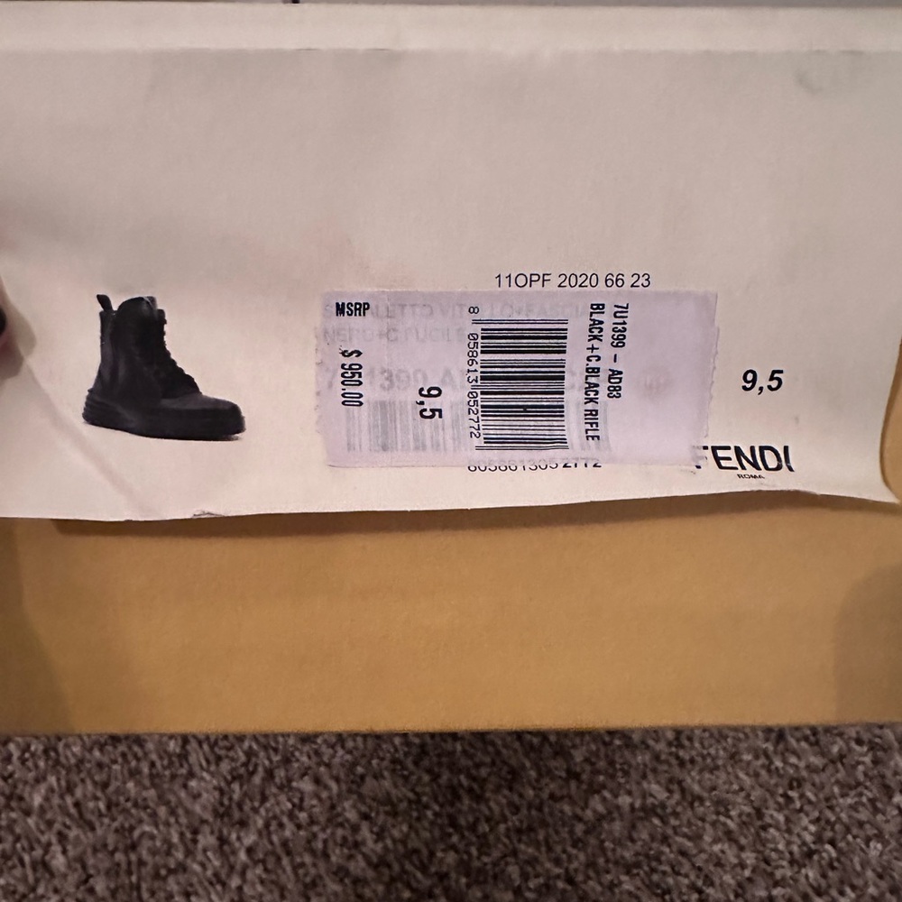 NWT!! Authentic Fendi C. Black Rifle Boots, Size 9.5 Men’s. - Picture 5 of 9